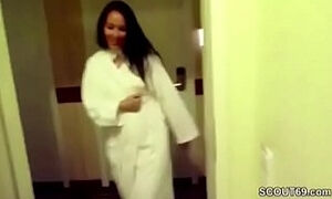 German MILF Seduce to Fuck by Stranger Young Boy on Holiday