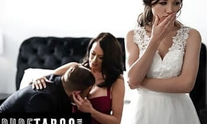 PURE TABOO Bride Maya Woulfe Caught Anxious Fiance Sucking His Caring Stepmom Reagan Foxx's Breasts