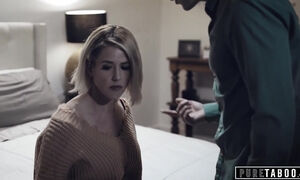 Blonde stepmom exlores her own stepson's hard dick for the first time