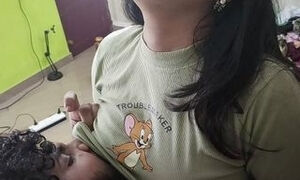 Hot ass kiss and boobs press with pussy rub in under skirt and top without bra and under wear by Vaishnaby and Sharun Raj