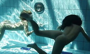 Silvie and Zhanetta underwater naked babes