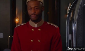 Black Bellboy's Cock Gets Rode Well by A Hot White MILF