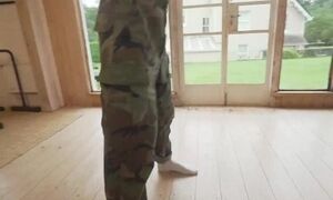 'Hot Young Army Twink Exercises And Teases Ass & Boypussy'