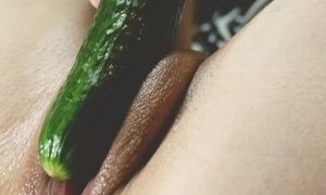 'Pussy plays with cucumber Super close up 4K'