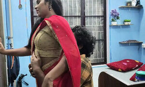 Mallu girl hot red half saree romance and sex with boy friend