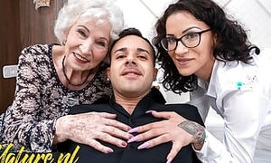 Natasha Ink Brought Over an Old Granny to Join Them for a Anal Threesome!