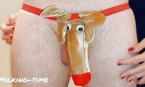 Rudolph Gets His Nose Polished! A Slow Christmas Handjob (Milking-time)