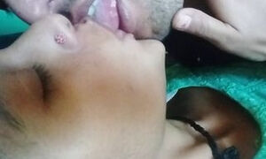 Horny girlfriend kissing so lovely with boyfriend and sucking boobs