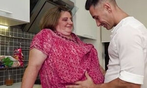 Curvy big breasted Jana loves younger muscled men