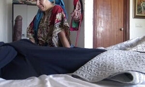 This Turkish granny is SHOCKED !!! I take out my big cock in front of her.