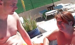 AuntJudysXXX - Posh Busty Cougar JoJo Seduces a Younger Man at the Pool