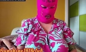 happy halloween from ski mask girl with big tits on cam recording October 31st