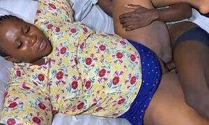 The chubby bitch is getting pounded on the bed while lazing about