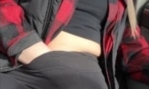 Horny teacher gets off with her leggings on in her car at lunch!