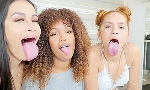Hot Black Girl Sucks 2 Long Thick Latina Tongues