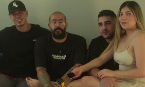 Curvy latina got fucked by her man's friend right in front of him