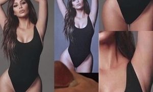 I wanna fuck her like Ray J did - Kim Kardashian Cum Tribute (Huge Oily Ass & Deliciously Big Tits)
