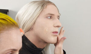 Sissy Bailey Wilde and Woman Putting on Foundation and Eye Shadow