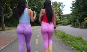 Two hot girls invite me for a hot anal threesome sex! Watch them ride my cock and moan