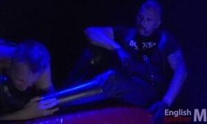 Dark club boot worship slave licks my boots PREVIEW