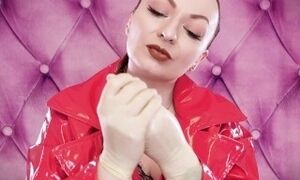 ASMR fetish video: latex gloves fetish and oil - great soundings and close ups (Arya Grander) POV