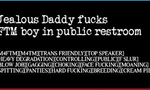 'Jealous Daddy Fucks FTM Boy in Public Restroom'