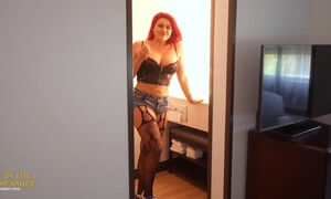 Curvaceous latina redhead offers her horny stepbrother immaculate sensations
