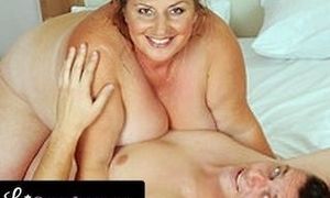 Wild PLUS-SIZE Granny Has A Cruel Appetite For Firm Man Meat