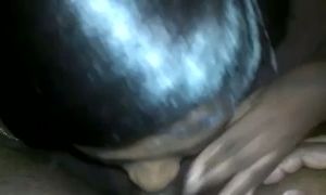 My ebony wife sucks and deepthroats my shaft in POV scene