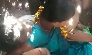 Indian Aunty liking with fellows in public