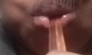 Sucking gummy worms